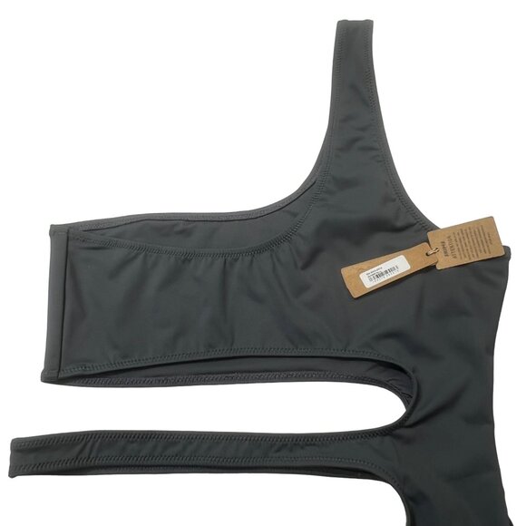 SKIMS Swim One Shoulder Monokini Gunmetal Womens Large - Picture 7 of 12